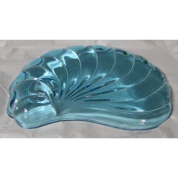 Hazel Atlas MCM Turquoise Blue Seashell Snack Set 4 Plates & Cups Retro Aqua Bea - Picture 7 of 12